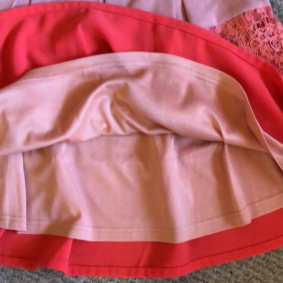 C. Luce - Tri colored,  flowy skirt with lace. Size L - Picture 3 of 6